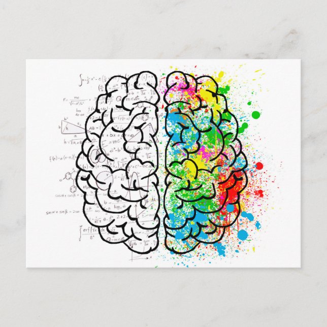 brain mind psychology idea hearts postcard (Front)