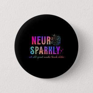 Brain Neuro Sparkly Neurodivergent Adhd Asd Autism 6 Cm Round Badge