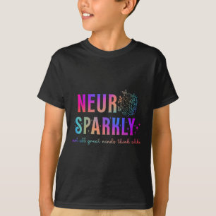 Brain Neuro Sparkly Neurodivergent Adhd Asd Autism T-Shirt