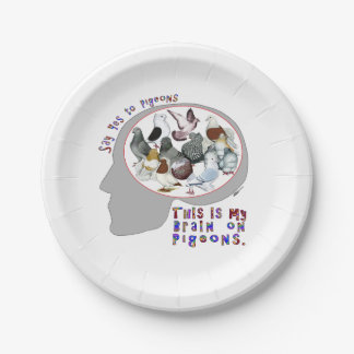 Brain On Pigeons Paper Plate
