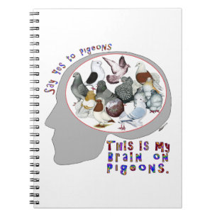Brain On Pigeons Spiral Notebook