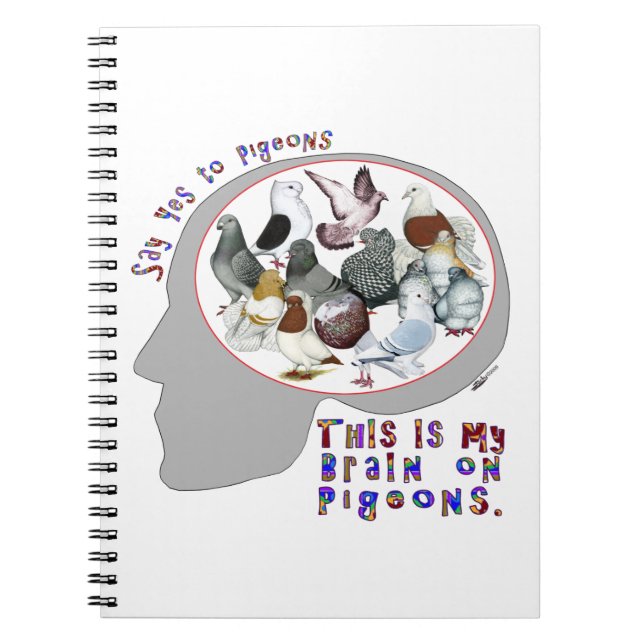 Brain On Pigeons Spiral Notebook (Front)