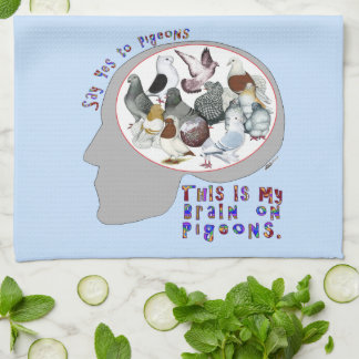 Brain On Pigeons Tea Towel