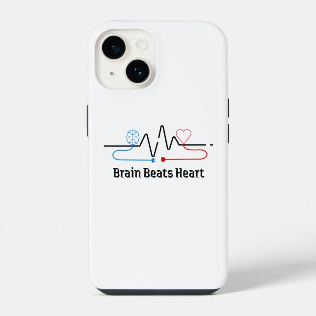 Brain Over Heart Phone Case (Back)