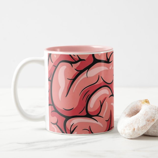 Brain Pattern Coffee Mug (With Donut)