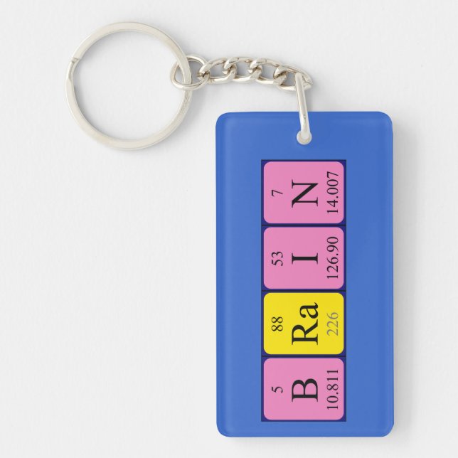 Brain periodic table name keyring (Front)