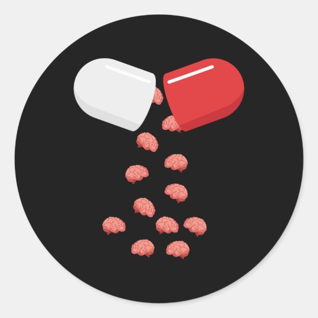 Brain Pill - Placebo Sticker  (Front)