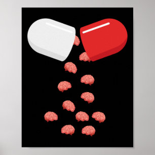Brain Pill - Placebo Sticker Poster
