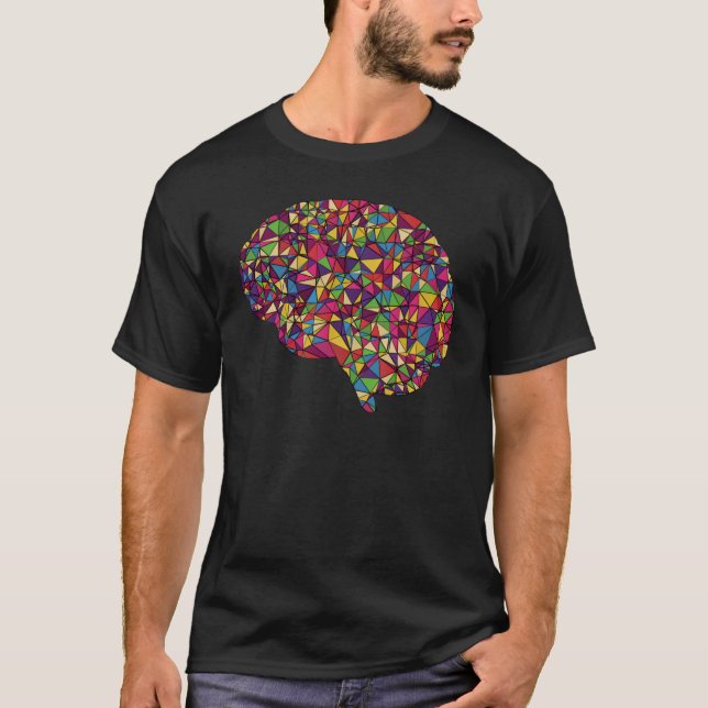 Brain Polygon Human Poly  Women's Men's T-Shirt (Front)