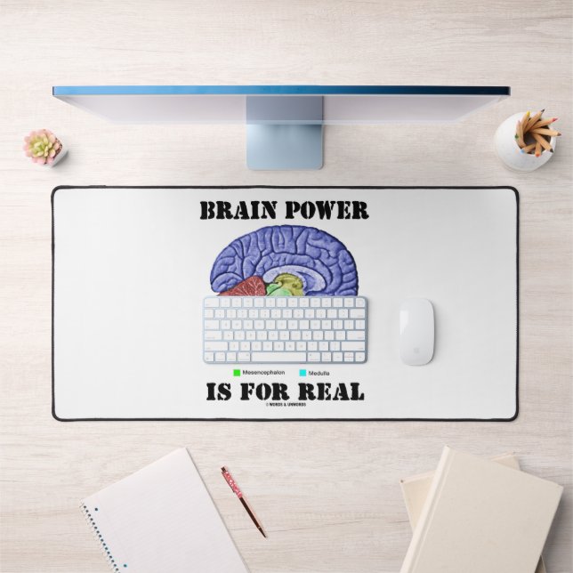 Brain Power Is For Real Brain Anatomy Attitude Desk Mat (Office 1)