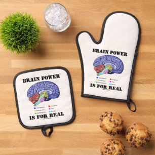 Brain Power Is For Real Brain Anatomy Attitude Oven Mitt & Pot Holder Set