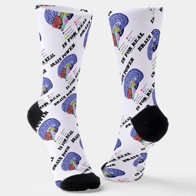 Brain Power Is For Real Brain Anatomy Attitude Socks (Angled)