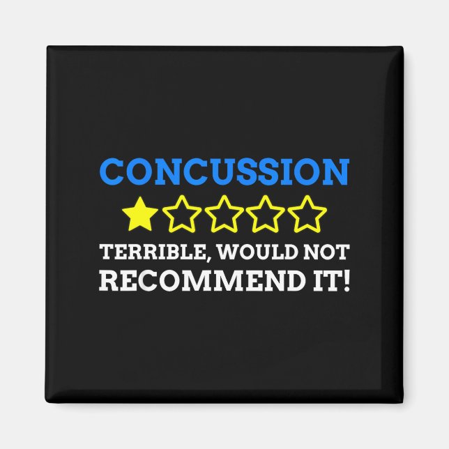 Brain Recovery Concussion Nausea Funny Head Injury Magnet (Front)