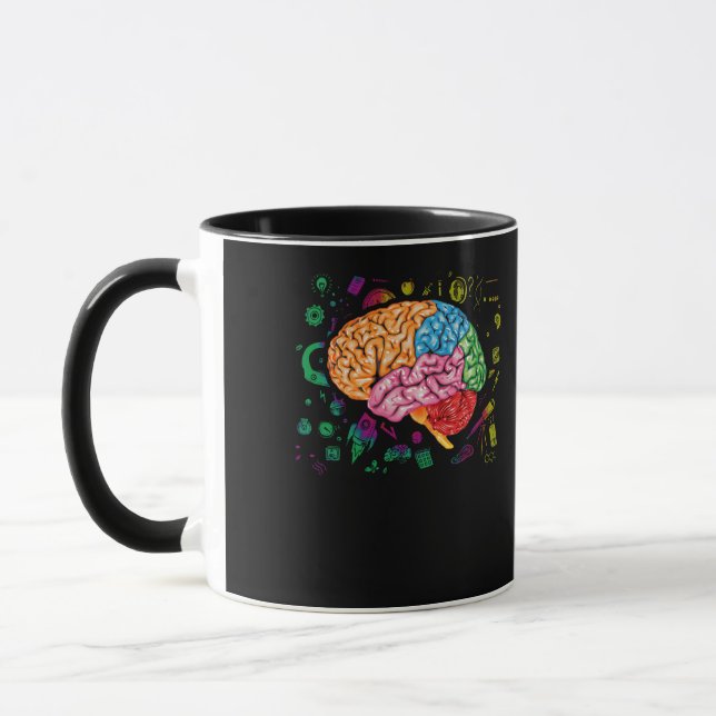Brain Science And Art Neuroscience Neurologist Mug (Left)