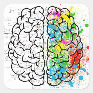 brain series square sticker