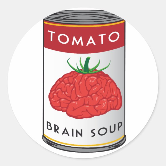 brain soup classic round sticker (Front)