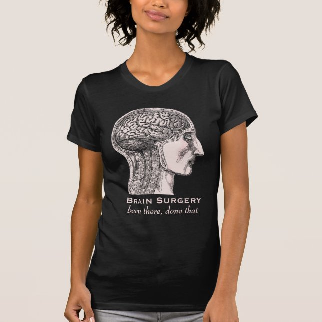 Brain Surgery Survivor Antique Medical Engraving T-Shirt (Front)