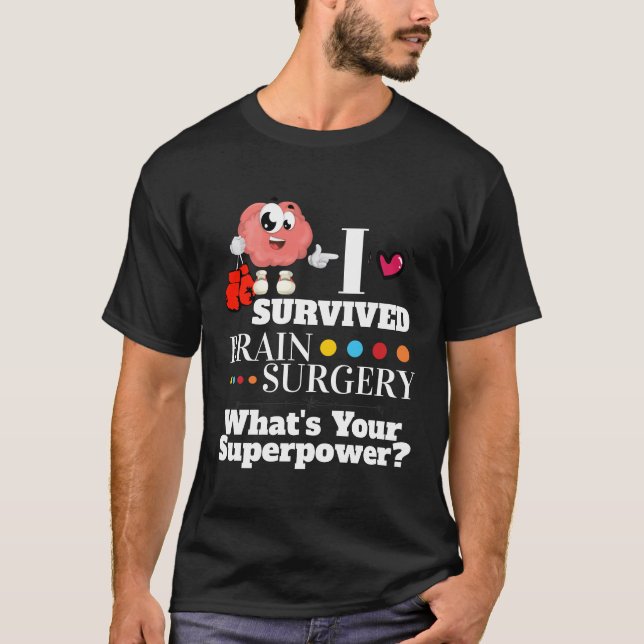 Brain surgery survivor cartoon boxing gloves TBI T-Shirt (Front)