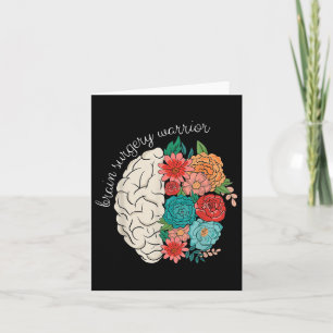 Brain Surgery Warrior Brain Floral Brain Cancer Aw Card
