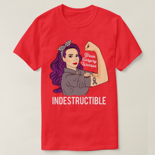 Brain Surgery Warrior Indestructible Awareness Sup T-Shirt (Design Front)