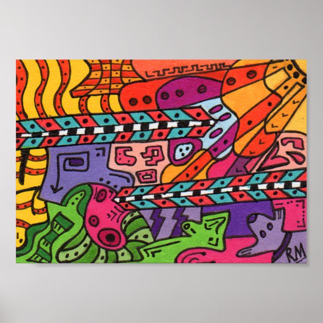 Brain Terrain #37 Abstract Art Mini Poster (Front)