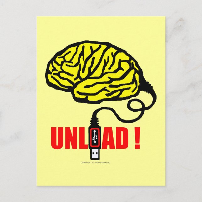 Brain to unload postcard (Front)