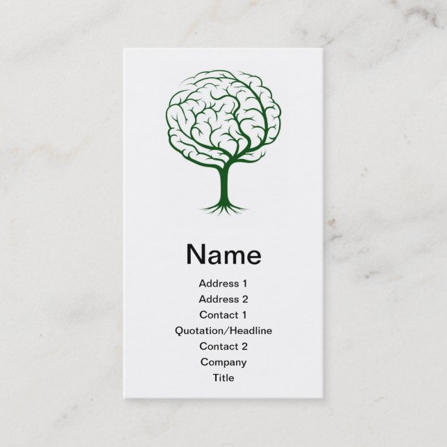 Brain tree illustration business card (Front)