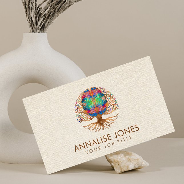 Brain Tree of life - Colourful Leaves Business Card (Creator Uploaded)