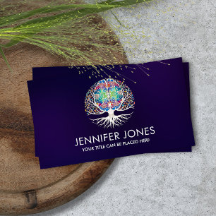 Brain Tree of life - Pearl , Colourful Leaves Business Card