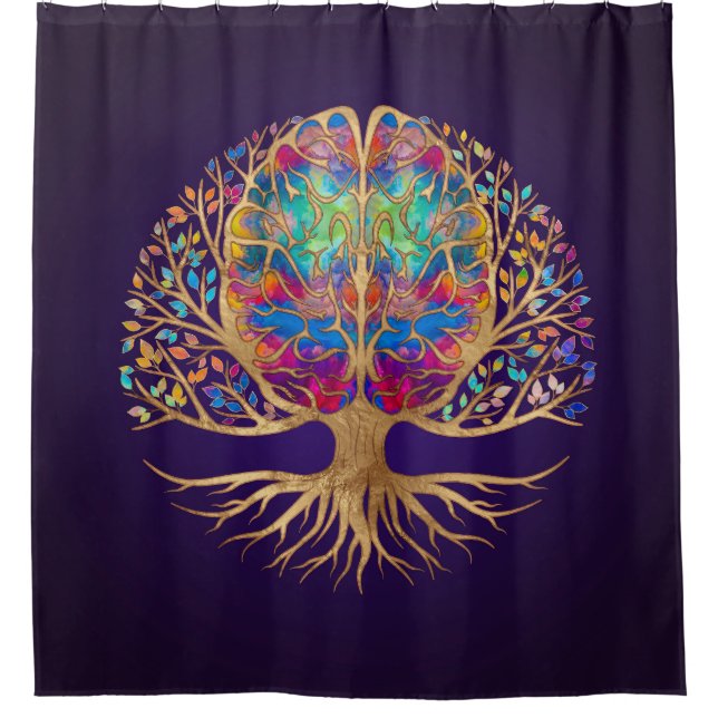 Brain Tree of life - Realm of colours Shower Curtain (Front)