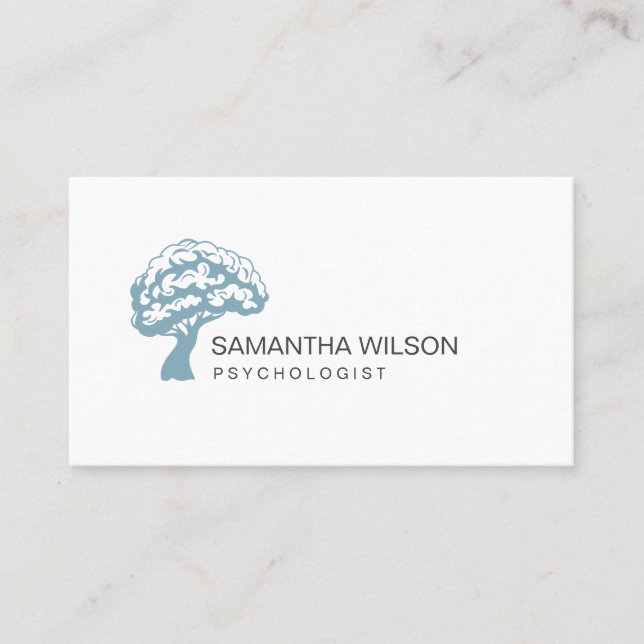 Brain Tree Psychologist Therapist Psychiatrist QR Business Card (Front)