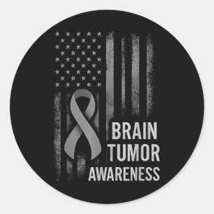 Brain Tumor Awareness Go Gray In May Brain Cancer  Classic Round Sticker