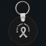 Brain tumor awareness ribbon in may wear gray key ring<br><div class="desc">Brain tumor awareness ribbon in may we wear gray brain tumor</div>