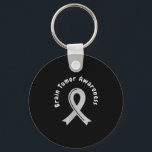 Brain tumor awareness ribbon in may wear gray key ring<br><div class="desc">Brain tumor awareness ribbon in may we wear gray brain tumor</div>