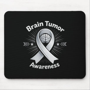 Brain tumor awareness ribbon in may wear gray mouse pad