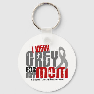 Brain Tumor I Wear Grey For My Mom 6.2 Key Ring