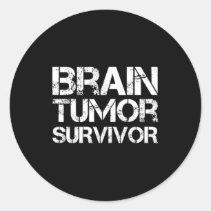 Brain Tumor Survivor For Brain Cancer Awareness Da Classic Round Sticker