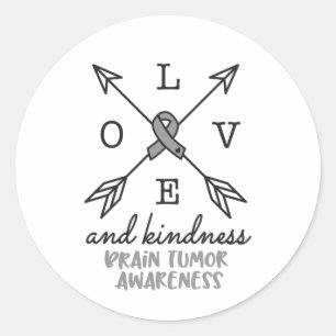 Brain Tumour Awareness, brain cancer Classic Round Sticker
