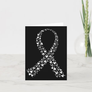 Brain Tumour Awareness Brain Cancer Grey Ribbon Me Card