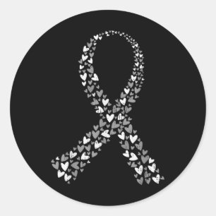 Brain Tumour Awareness Brain Cancer Grey Ribbon Me Classic Round Sticker