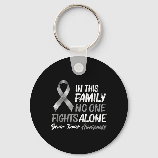 Brain Tumour Awareness - Brain Cancer Support Key Ring (Front)