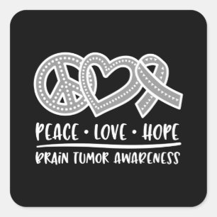 Brain Tumour Awareness, brain tumour Square Sticker