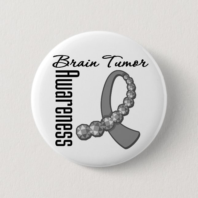 Brain Tumour Awareness Gemstone Ribbon 6 Cm Round Badge (Front)