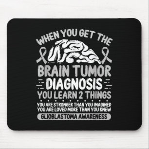 Brain Tumour Awareness Grey Ribbon Glioblastoma Di Mouse Pad