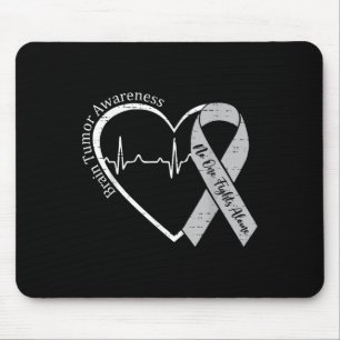 Brain Tumour Awareness Heart Grey Ribbon Men Women Mouse Pad