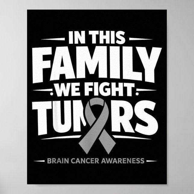Brain tumour awareness in may wear grey brain poster (Front)