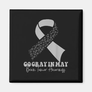 Brain Tumour Awareness Month Wear Cancer Ribbon Gr Magnet