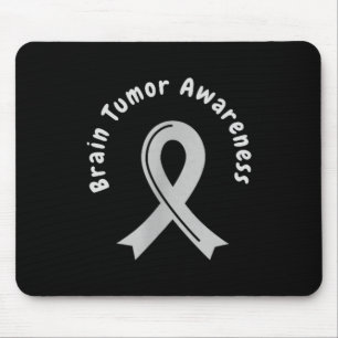 Brain tumour awareness ribbon in may wear grey mouse pad