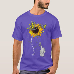 Brain Tumour Awareness Sunflower Elephant Men Wome T-Shirt
