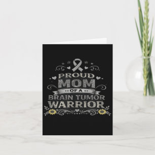Brain tumour awareness warrior mum grey ribbon card